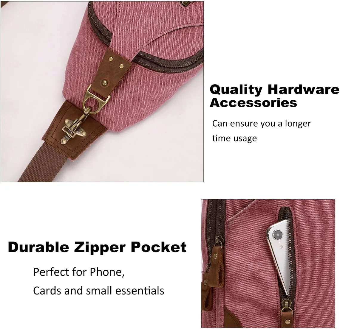 KL928 Canvas Sling Bag Crossbody Backpack Shoulder Casual Rucksack for Men Women
