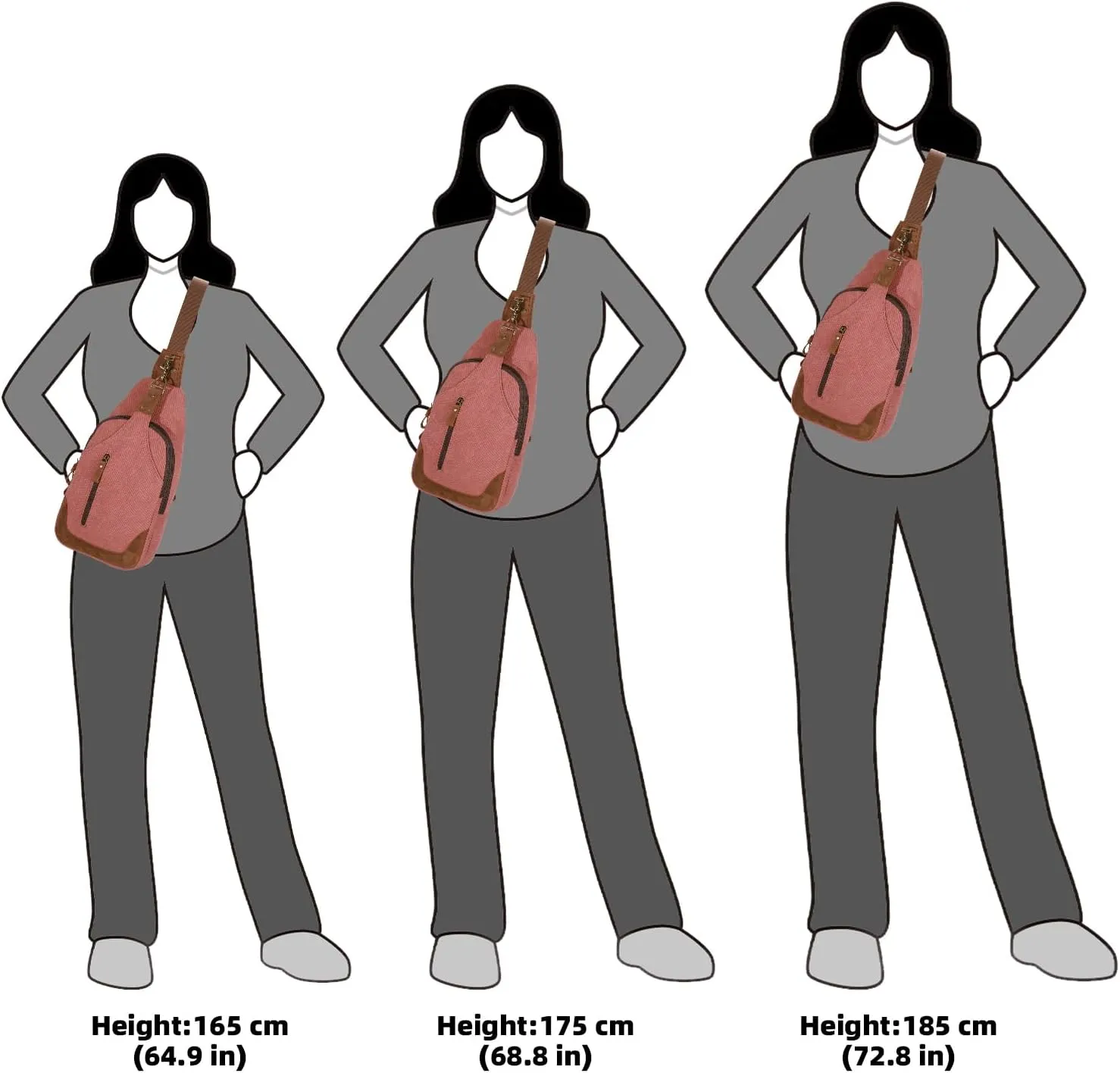 KL928 Canvas Sling Bag Crossbody Backpack Shoulder Casual Rucksack for Men Women