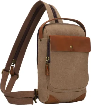 KL928 Canvas Sling Bag Crossbody Backpack Sling Backpack Shoulder Bag Casual Daypacks for Men Women
