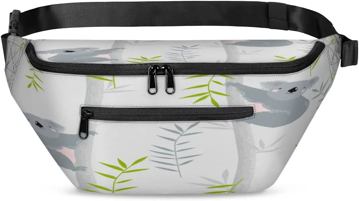 Koalas Paint Crossbody Sling Bag for Women Men Crossbody Backpack with 4 Zipper Pockets Fanny Pack Shoulder Casual Daypack for Travel Running Hiking Cycling