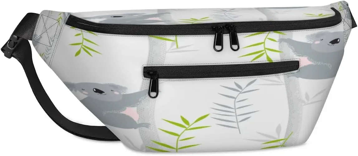 Koalas Paint Crossbody Sling Bag for Women Men Crossbody Backpack with 4 Zipper Pockets Fanny Pack Shoulder Casual Daypack for Travel Running Hiking Cycling