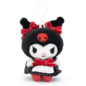 Kuromi Retro Red Polka Dot Dress Plush Mascot Clip-On