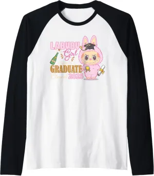 Labubu Girl Officially A Graduate Class of 2025, Senior 2025 Raglan Baseball Tee