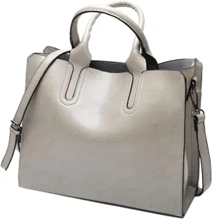 Ladies Shoulder Bag Fashion Solid Color Vintage Zipper Large Capacity Shoulder Handbag Shoulder Diaper (Brown, One Size)