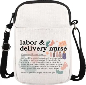 L&D Nurse Makeup Bag Labor And Delivery Nurse Cosmetic Bag L&D Nurse Gift Lifeline Gift Nicu Nurses Week Gift (delivery nurse noun Crossbody bag)