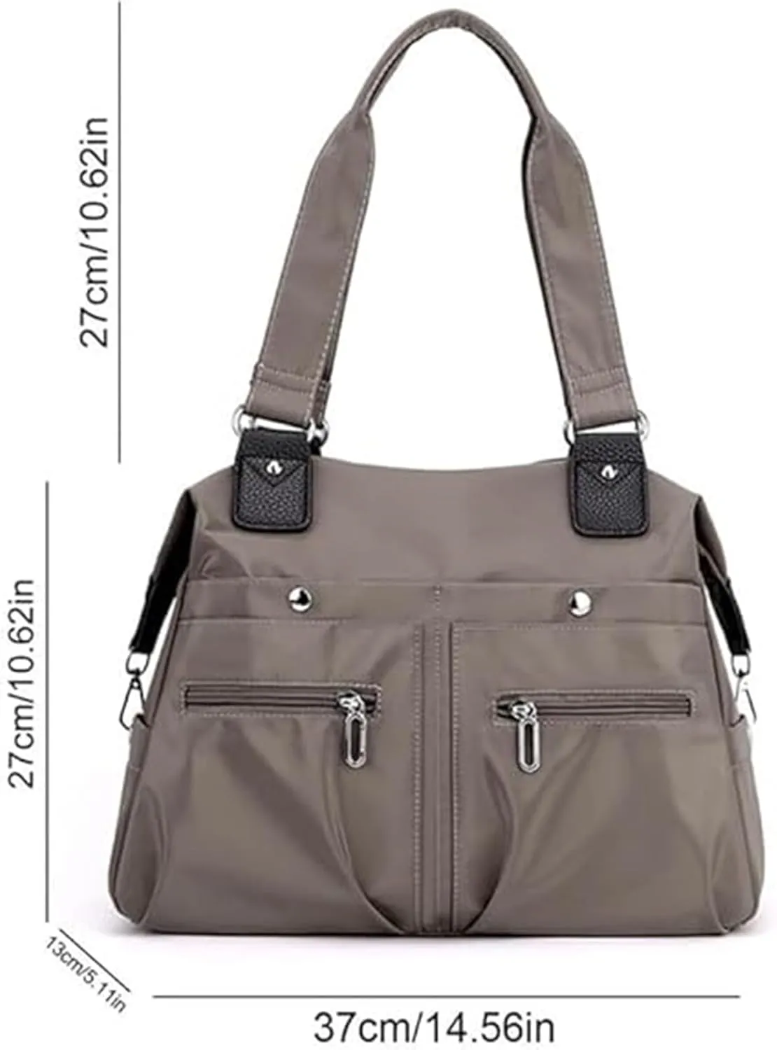Langrents Crossbody Bag, Langrents Nylon Tote Bag, Large Capacity Waterproof Multi Pocket Shoulder Bag with Zipper
