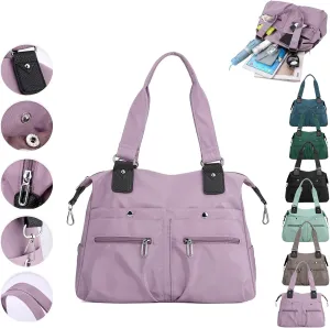 Langrents Nylon Tote Bag, Langrents Large Capacity Waterproof Multi Pocket Shoulder Bag, Crossbody Travel Messenger Bag