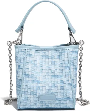 LAORENTOU Small Fabric Bucket Top-handle Crossbody Bag for Women Satchel Trendy Handbags Canvas