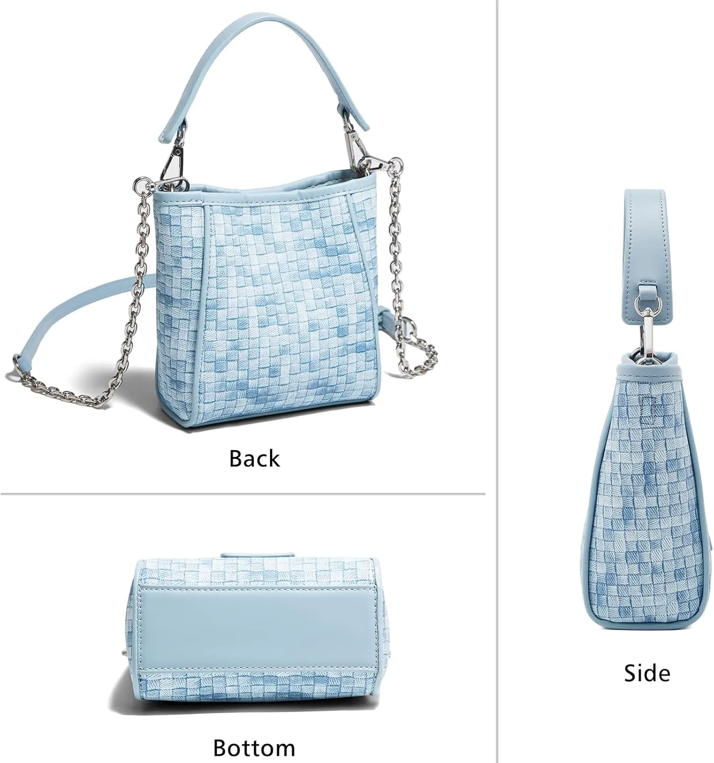 LAORENTOU Small Fabric Bucket Top-handle Crossbody Bag for Women Satchel Trendy Handbags Canvas
