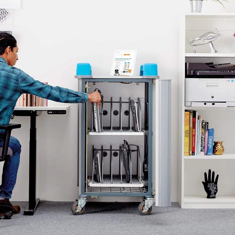 LapCabby 10 Device Vertical Mobile AC Charging Trolley