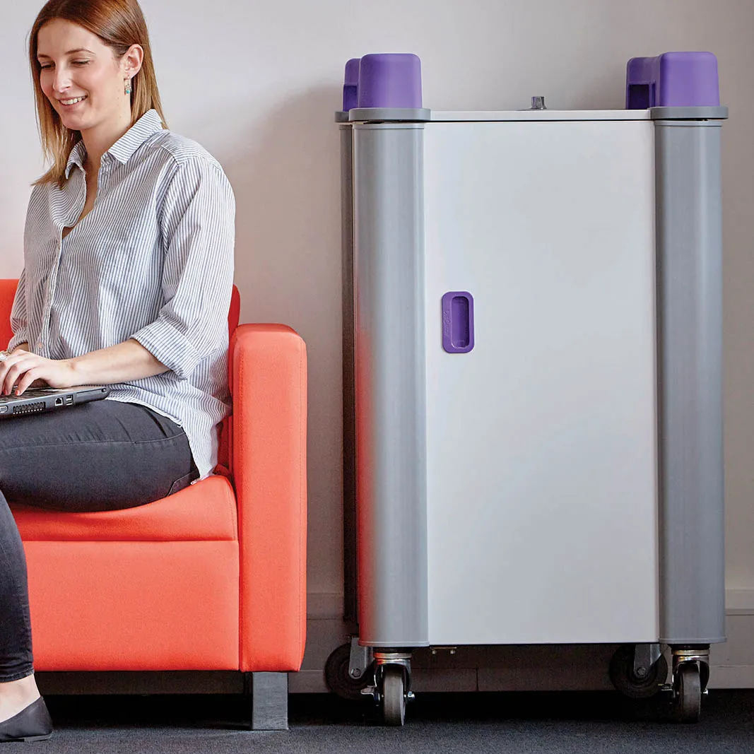 LapCabby 10 Device Vertical Mobile AC Charging Trolley