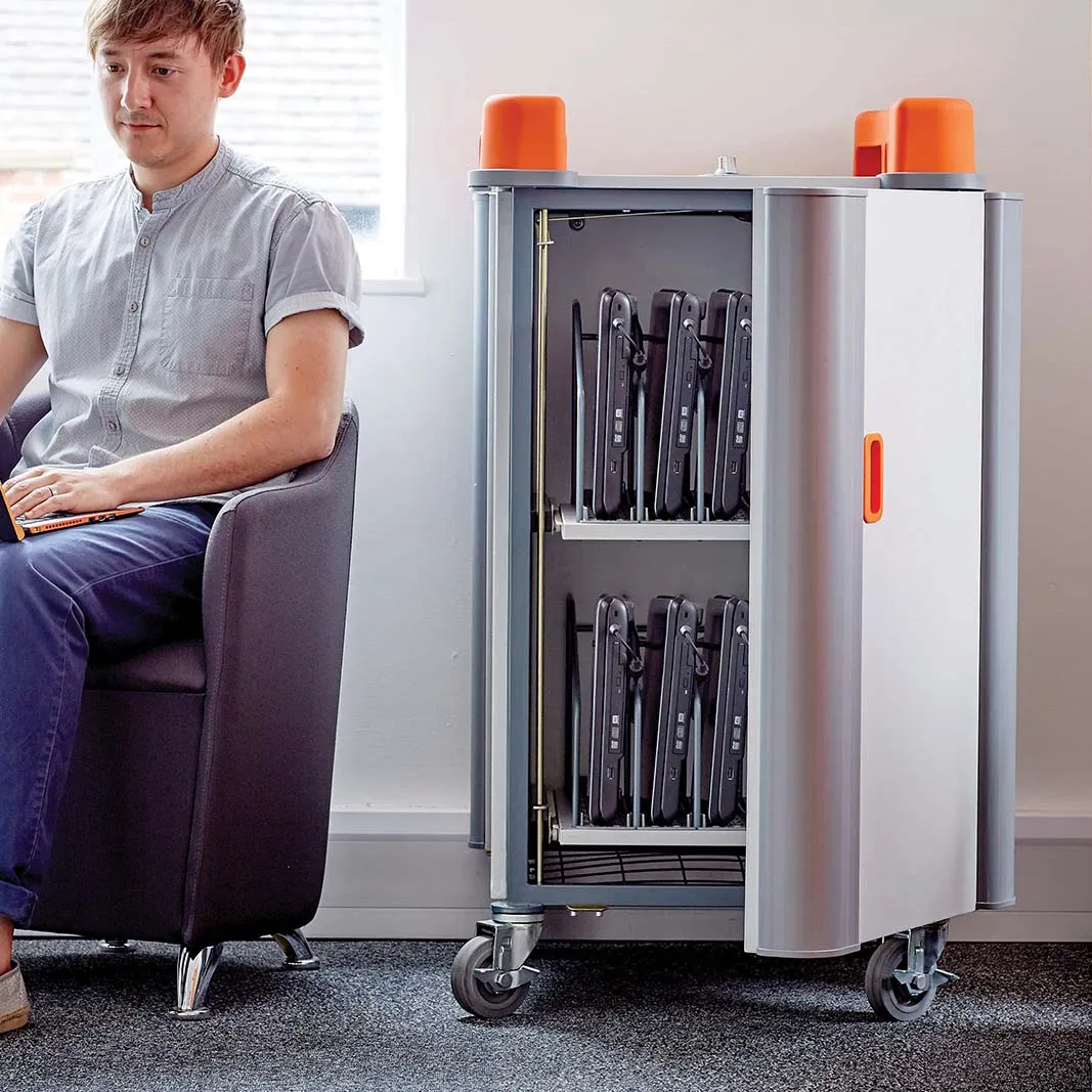 LapCabby 10 Device Vertical Mobile AC Charging Trolley