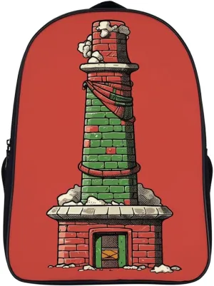 Laptop Backpack Casual Daypack Christmas Chimney Backpack for Woman Men Travel Backpack 16 Inch Lightweight Bookbag