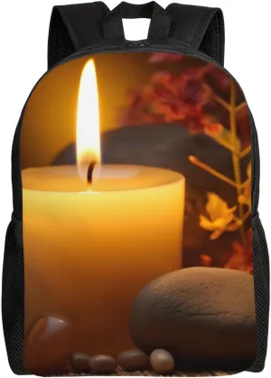 Laptop Backpack for Men Women Carry On Backpack Aromatic Candle Backpack Lightweight Travel Bag Casual Daypack