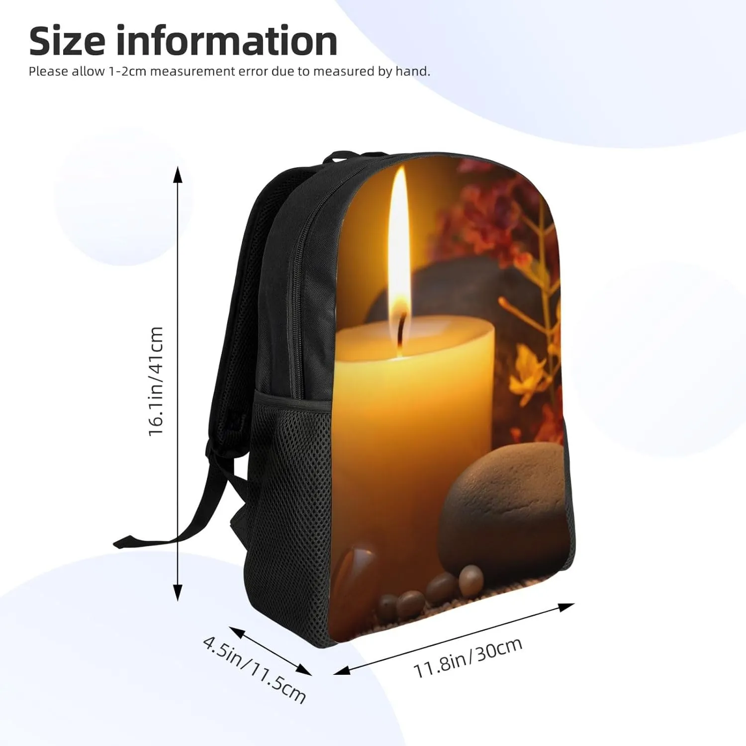 Laptop Backpack for Men Women Carry On Backpack Aromatic Candle Backpack Lightweight Travel Bag Casual Daypack