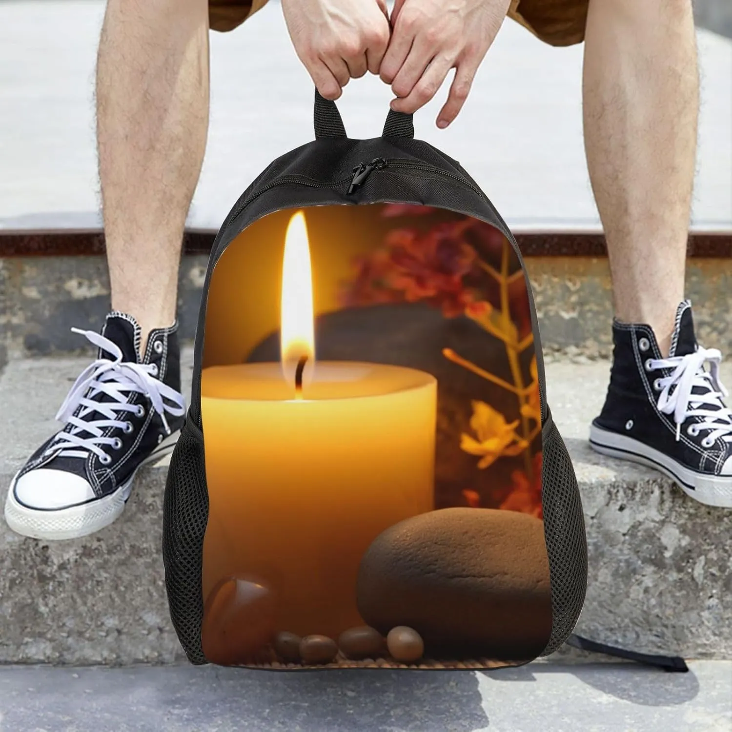 Laptop Backpack for Men Women Carry On Backpack Aromatic Candle Backpack Lightweight Travel Bag Casual Daypack