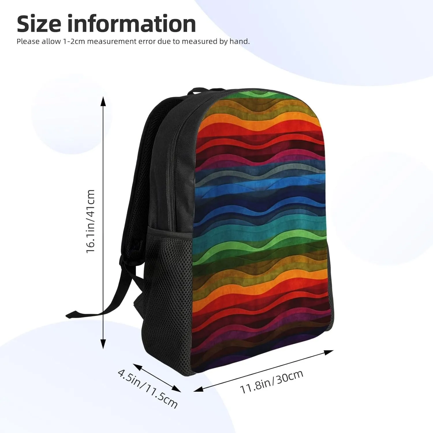 Laptop Backpack for Men Women Carry On Backpack Rainbow Backpack Lightweight Travel Bag Casual Daypack