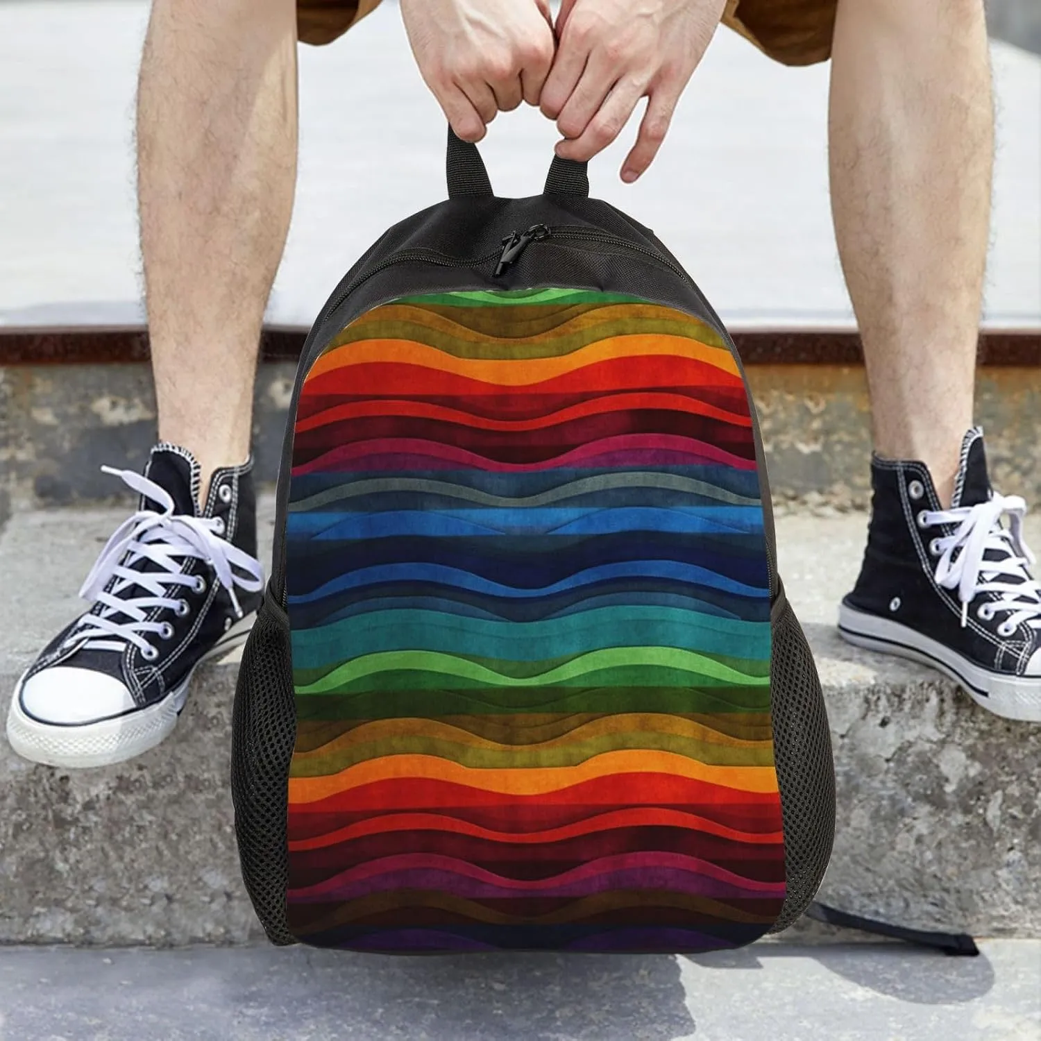 Laptop Backpack for Men Women Carry On Backpack Rainbow Backpack Lightweight Travel Bag Casual Daypack