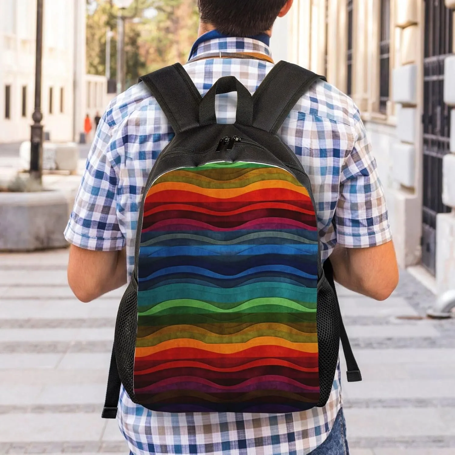 Laptop Backpack for Men Women Carry On Backpack Rainbow Backpack Lightweight Travel Bag Casual Daypack