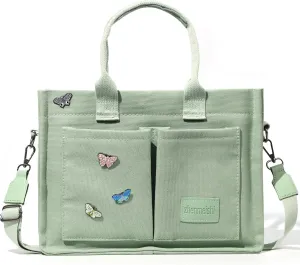 Large Canvas Tote Bag for Women with Pockets, Crossbody Shoulder Handbag Work Bags for Travel and Everyday Use