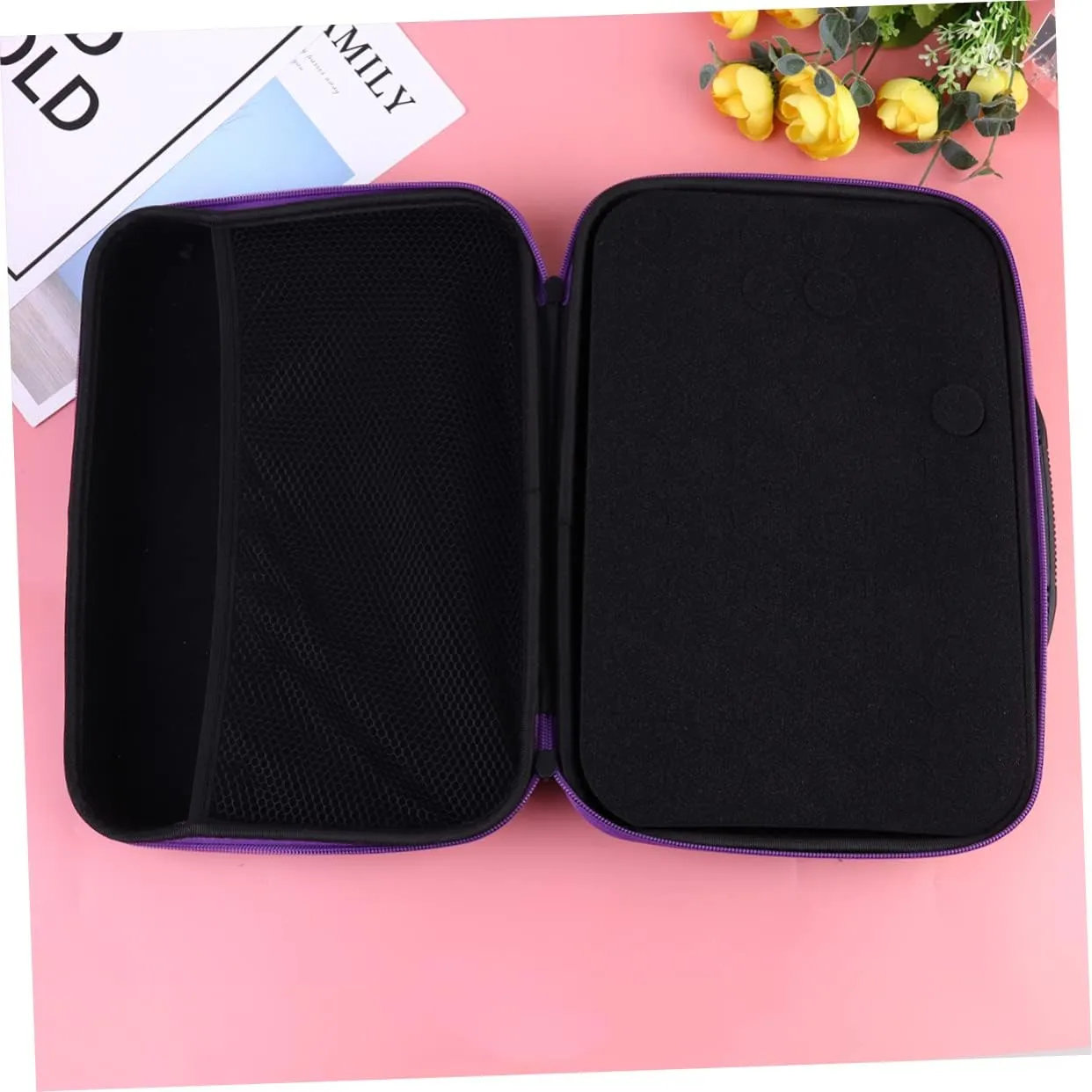 Large Capacity Essential Oil Storage Bag 60 Grid Holder Zipper Easy to Carry Organiser for Essential Oil Bottles