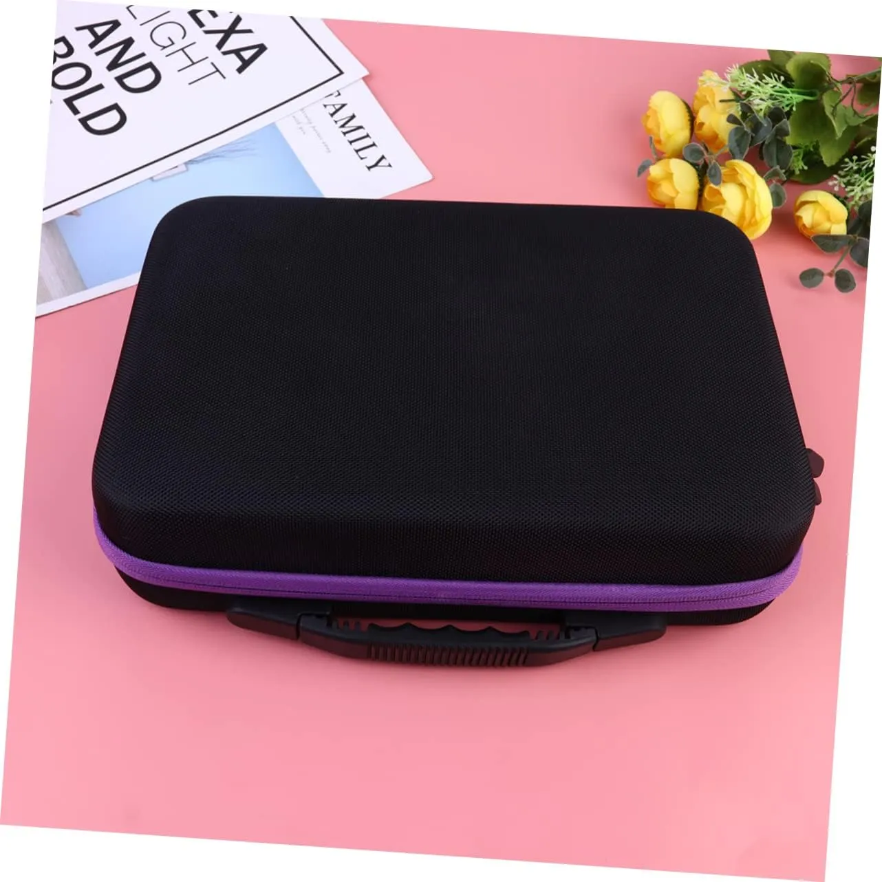 Large Capacity Essential Oil Storage Bag 60 Grid Holder Zipper Easy to Carry Organiser for Essential Oil Bottles
