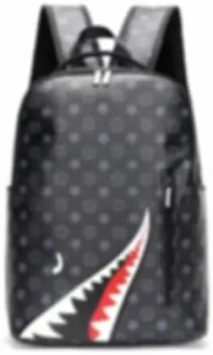 Large capacity PU leather backpack, leisure travel bag, student laptop backpack (black1), HDK-957