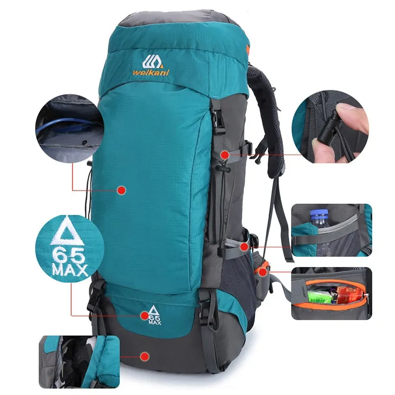 Large Capacity Waterproof Camping Backpack (65L)