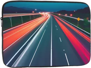 Late Night Highway Prints Portable Laptop Sleeve Case - Shockproof Portable Laptop Sleeve Bag 12 inch for Men and Women Business Travel, Office Daily Use