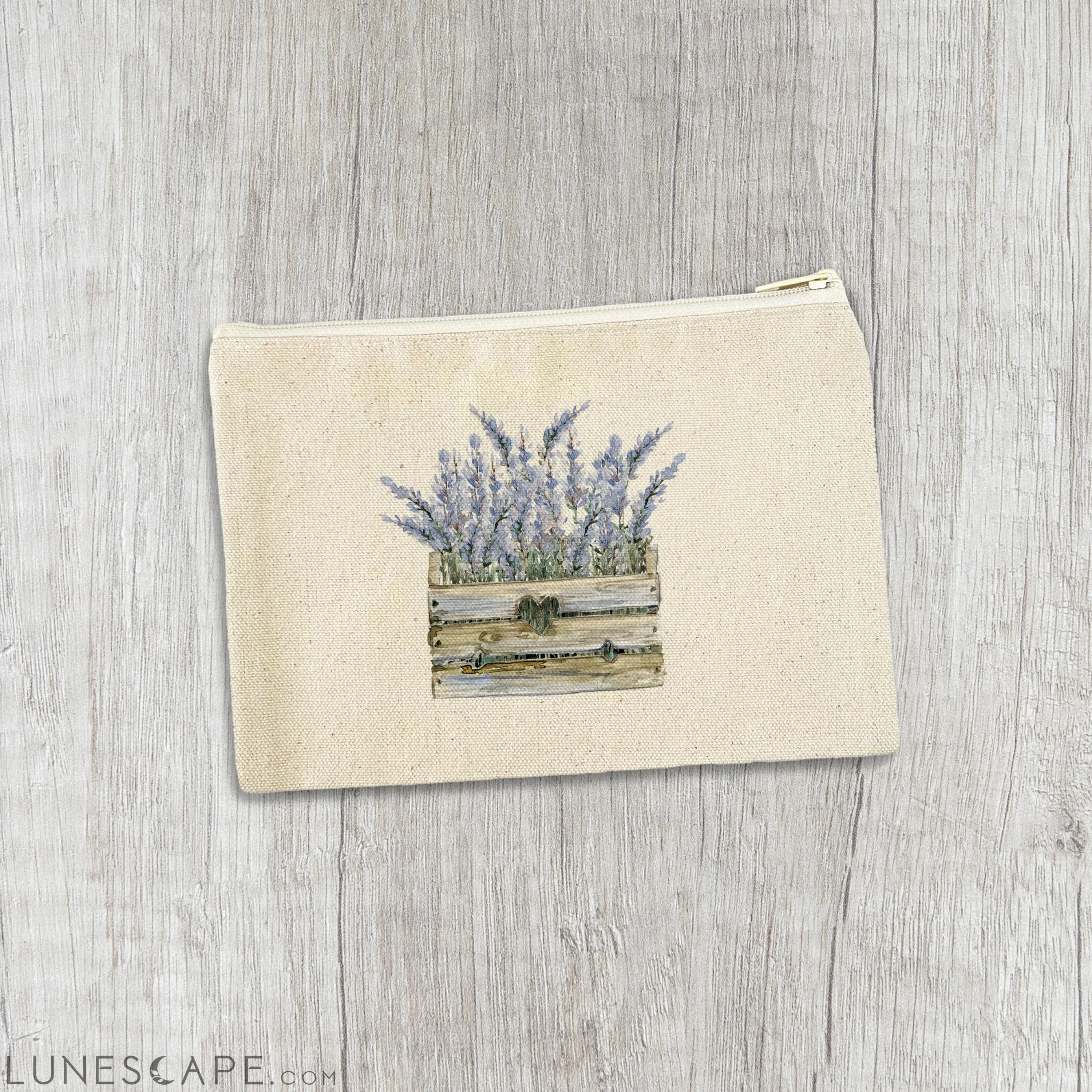 Lavender Basket - Canvas Zipper Pouch