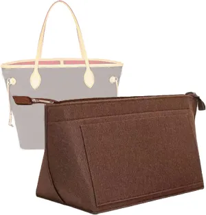 Lckaey Purse Insert Organizer for Neverfull pm mm gm Bag Liner Shaper purse kit insert 1070coffee-S