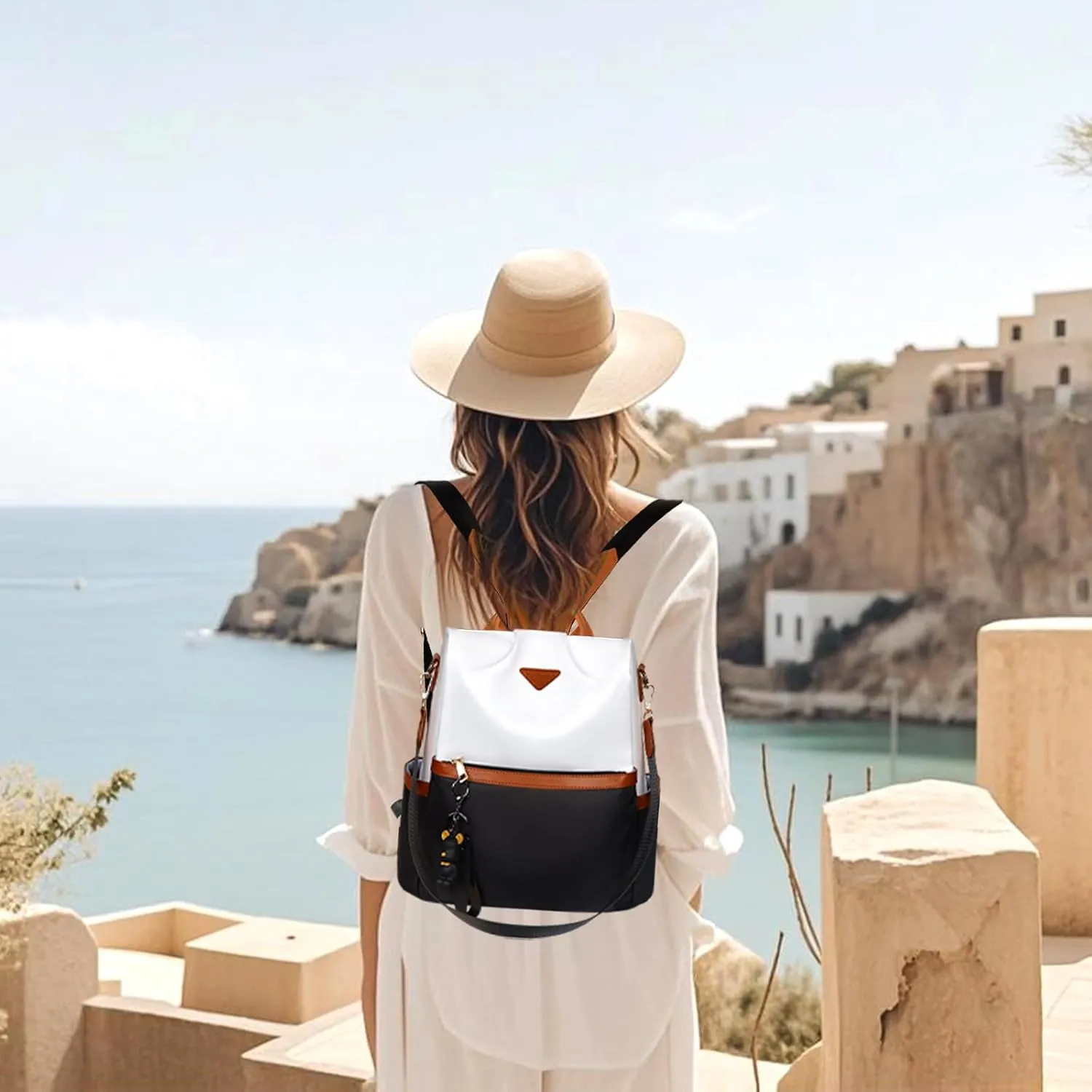 Leathario Women Backpack Purse Anti-Theft Nylon Small Casual Daypack Handbag Shoulder Mini Bookbag for College Travel Work