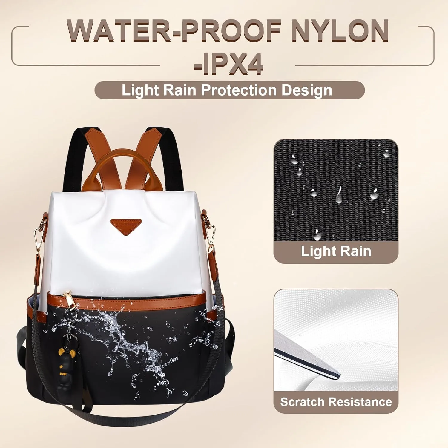 Leathario Women Backpack Purse Anti-Theft Nylon Small Casual Daypack Handbag Shoulder Mini Bookbag for College Travel Work