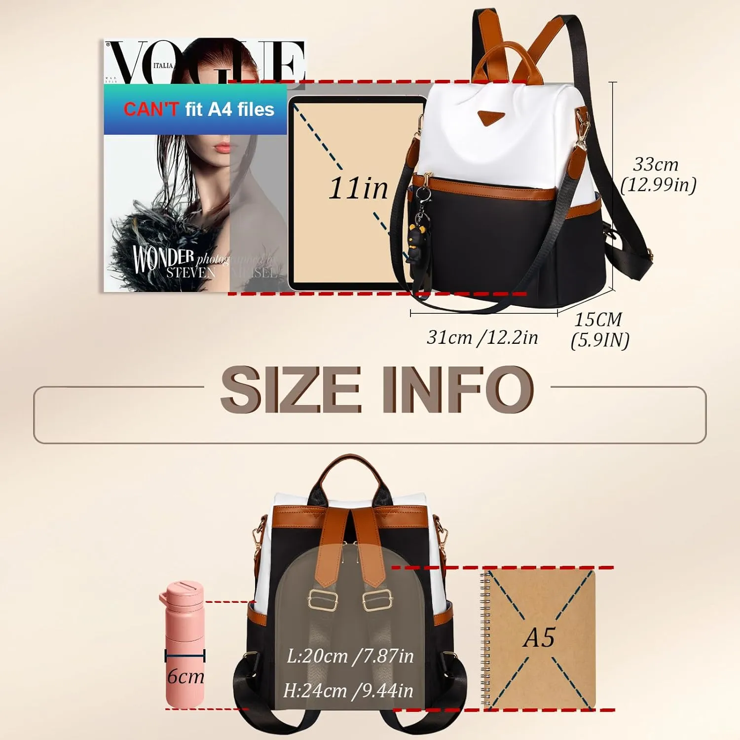 Leathario Women Backpack Purse Anti-Theft Nylon Small Casual Daypack Handbag Shoulder Mini Bookbag for College Travel Work