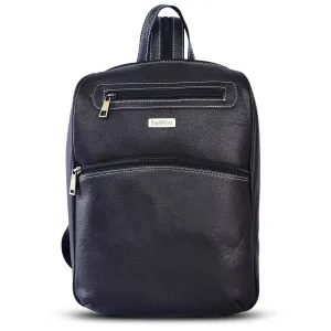 Leather Backpack 36817 (BLACK)