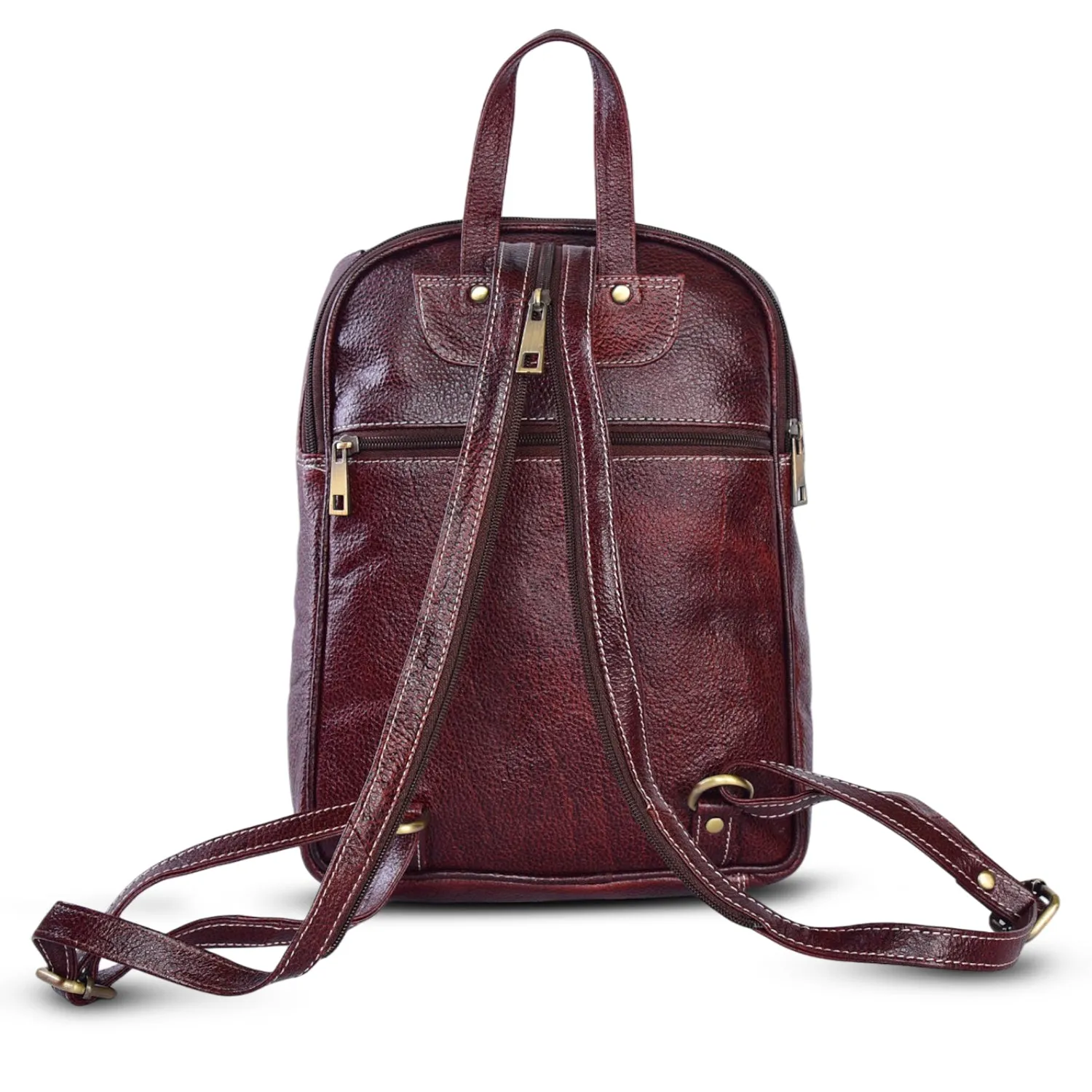 Leather Backpack 36817 (BROWN)