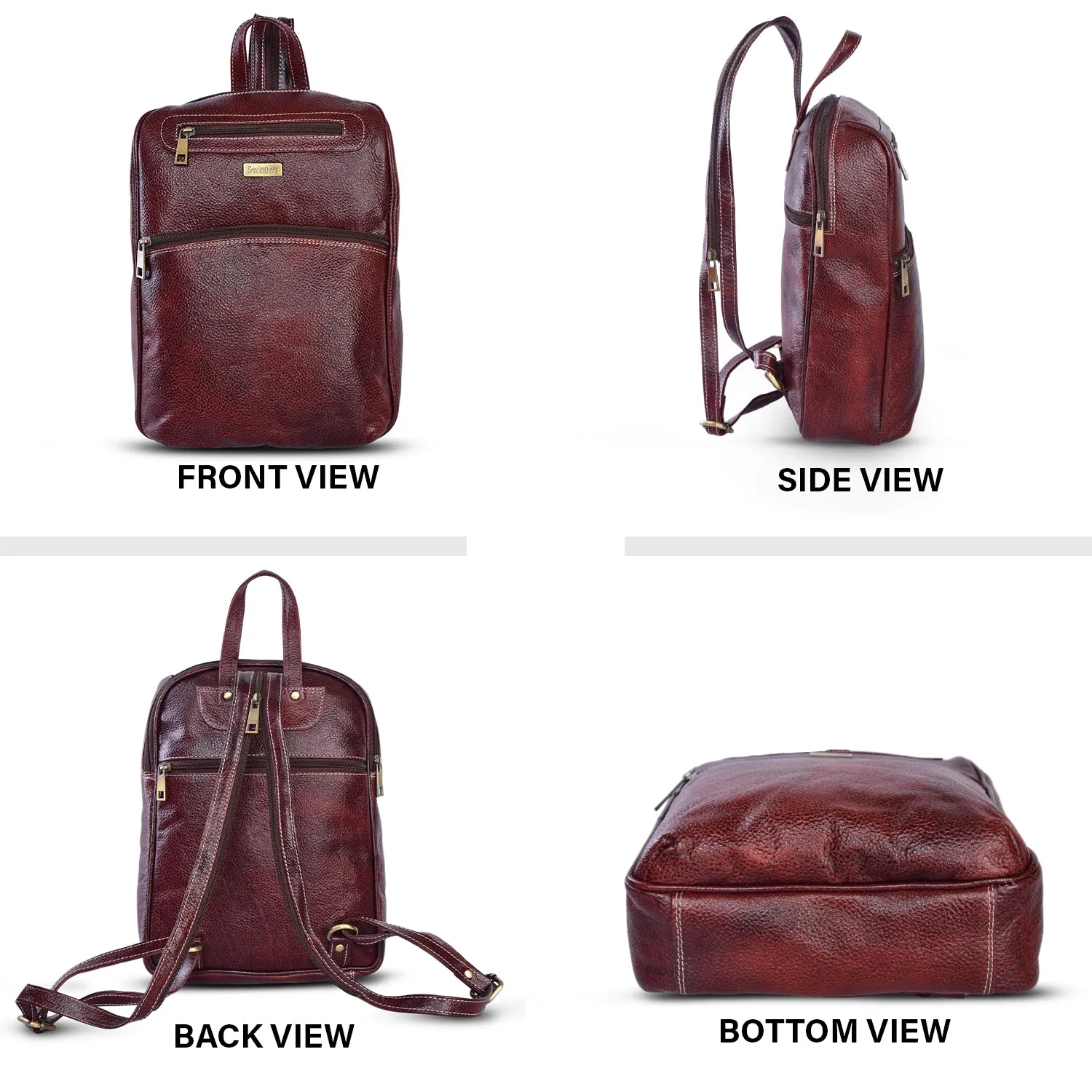 Leather Backpack 36817 (BROWN)