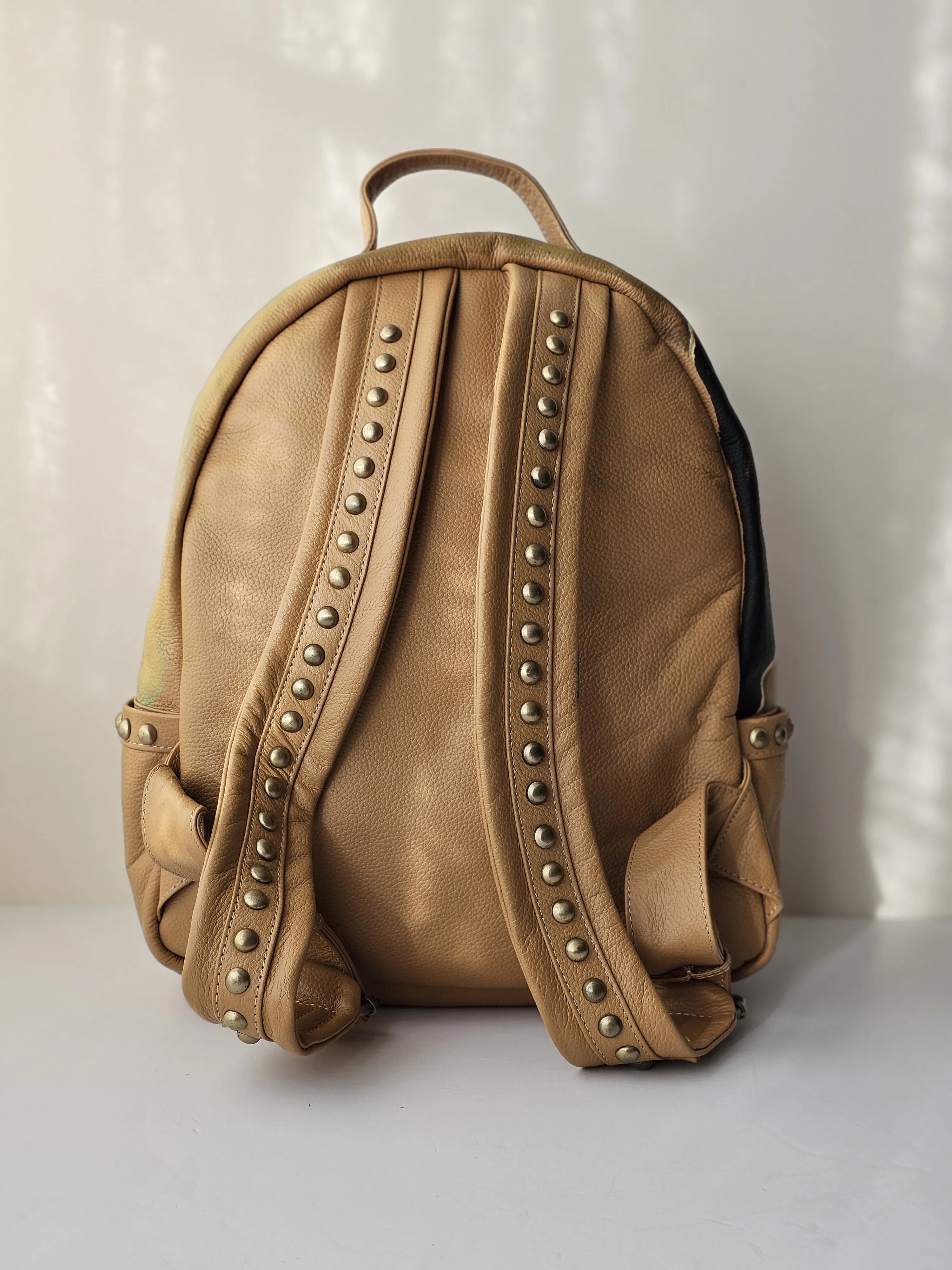 Leather Backpack with Studs Havan X Colors