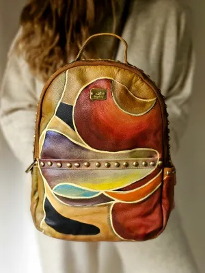 Leather Backpack with Studs Havan X Colors
