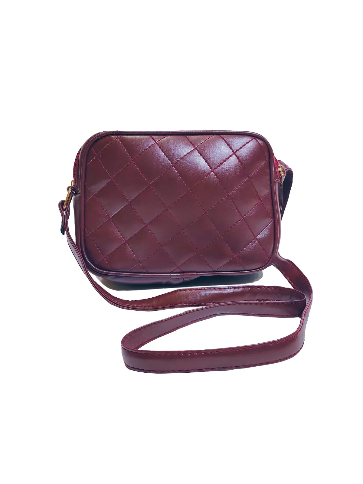 Leather Check Design Makeup Pouch