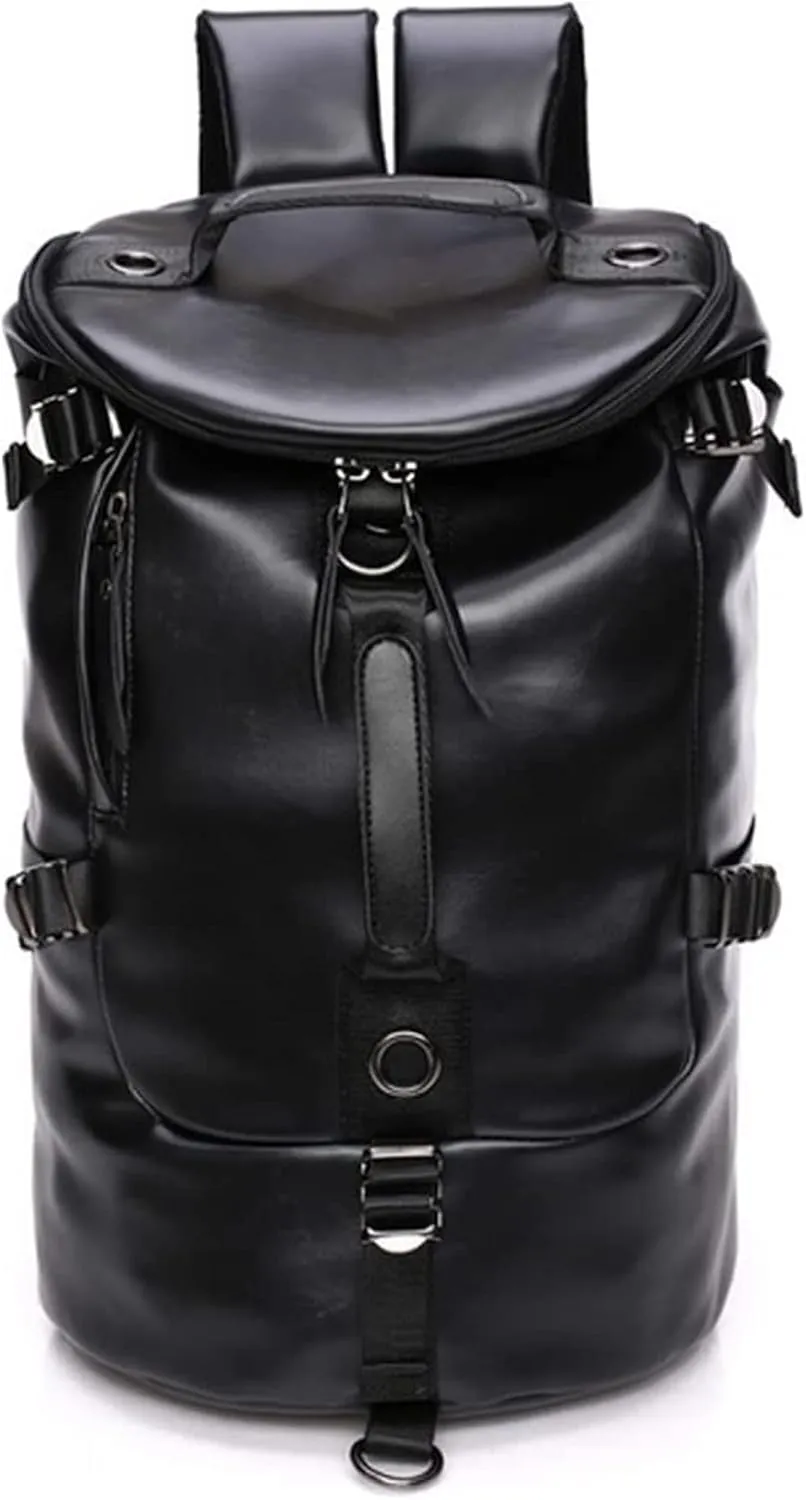 Leather Travel Duffel Bags For Men Chao Ran Black Laptop Backpack Waterproof Airplane Carry On Bags For Business 3 Usage As Handbag, A Shoulder Bag And Backpack
