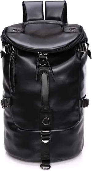 Leather Travel Duffel Bags For Men Chao Ran Black Laptop Backpack Waterproof Airplane Carry On Bags For Business 3 Usage As Handbag, A Shoulder Bag And Backpack