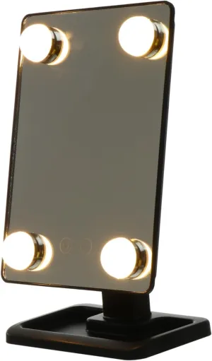LED Makeup Mirror LED Vanity Mirror Magnifier Charging Mode to Rotate Abs Tabletop Mirror