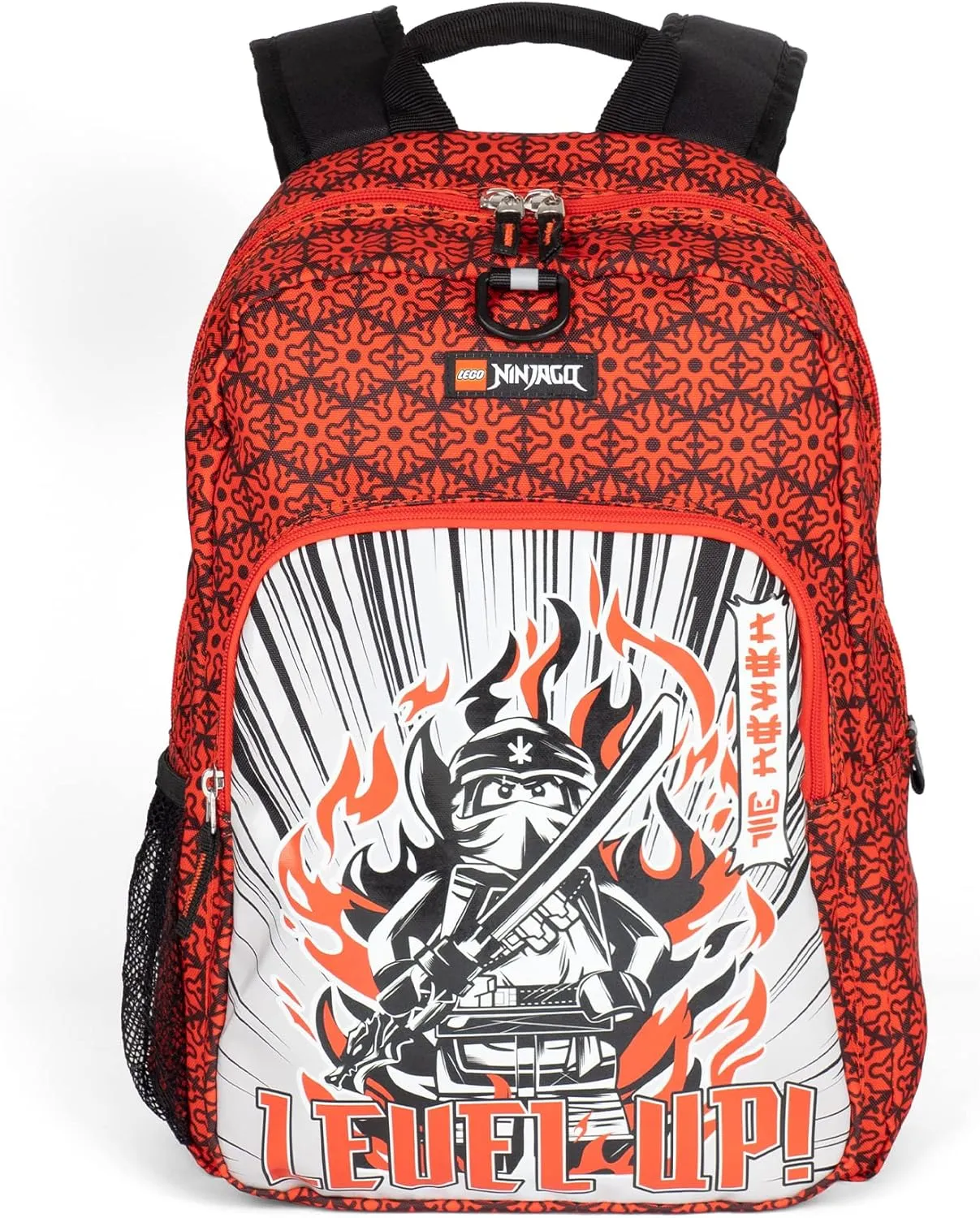 LEGO NINJAGO Heritage Classic Kids School Backpack Bookbag, for Travel, On-the-Go, Back to School, Boys and Girls, with Adjustable Padded Straps and Fun patterns, Level Up