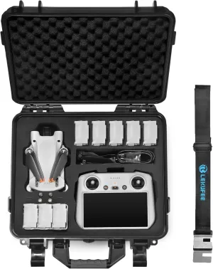 Lekufee Waterproof Hard Case for DJI Mini 4 Pro,Mini 3 Pro / 3 Drone,DJI RC 2, RC N3 / N2 / N1 and other Accessories(Case Only)