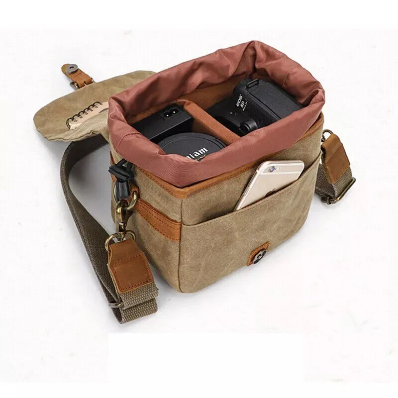 Lennox | Vintage Canvas Crossbody Camera Bag