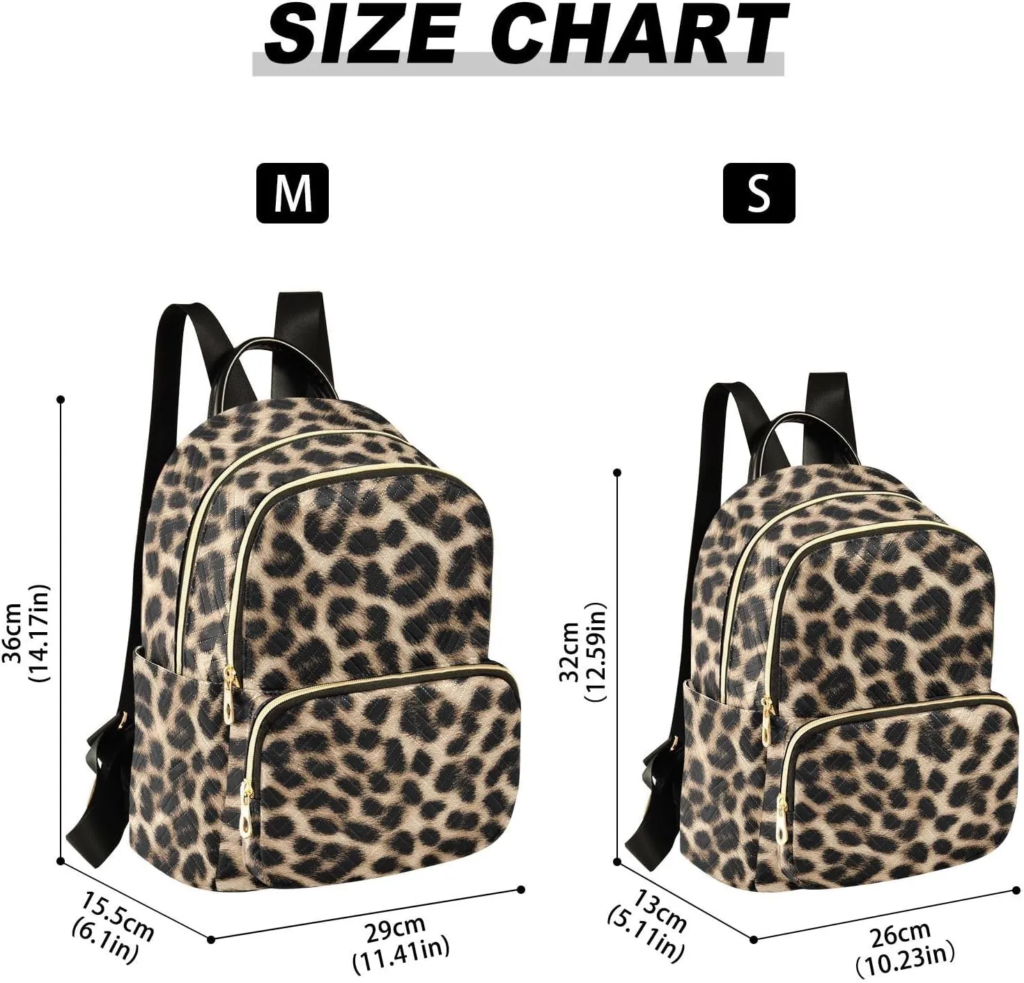 Leopard Fur Tan Backpack Purse for Women Girls Fashion Ladies Small Back Pack Purse for College Work Travel M