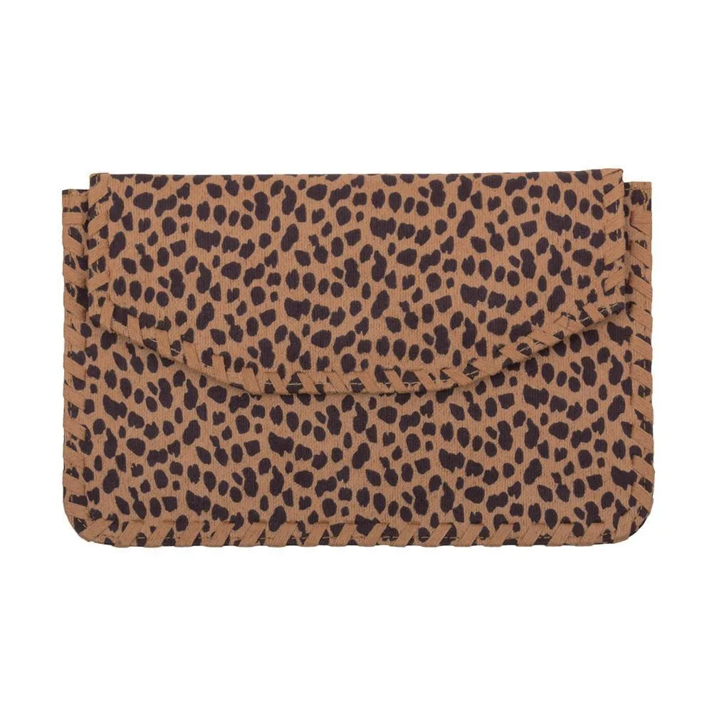 Leopardista Whipstitch Clutch