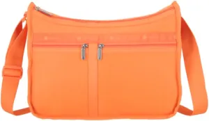 LeSportsac Tangerine Deluxe Everyday Crossbody Bag   Cosmetic Bag, Style 7507/Color R119, Uplifting & Vibrant Juicy Orange, Zesty New Neutral Evokes Joy, Positivity & Friendship, Luminous Citrus Shade
