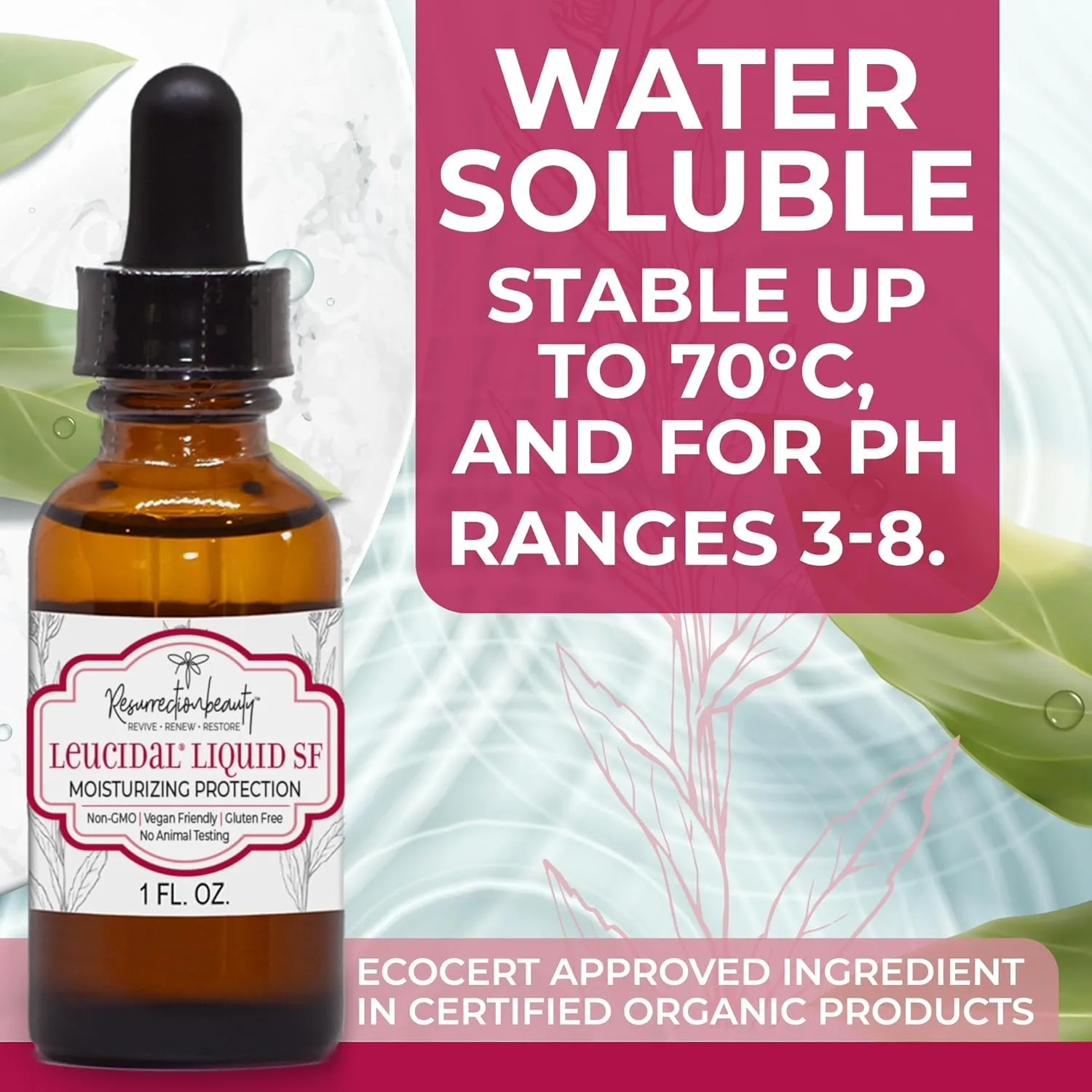 Leucidal® Liquid SF | Natural Moisturizing Ingredient for DIY Vitamin C, Ascorbic Acid, & Hyaluronic Acid Powder Serum, Facial Lotion & Other Cosmetic Making Formulations, 1 oz - 2 PACK